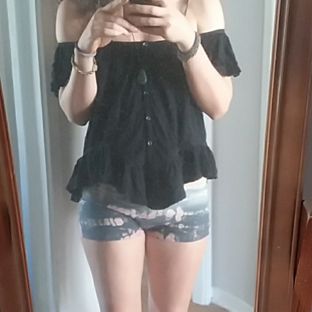 Free people off the shoulder black top